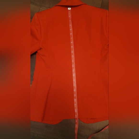 Women's J. Crew Red Orange Pencil Skirt Blazer Parke Suit Set, Sz6 / 6T - Picture 8 of 14
